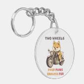 2つのホイールフォーポーズエンドレスおもしろい屋外 キーホルダー (正面左)