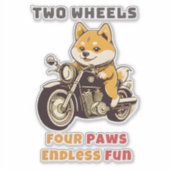 2つのホイールフォーポーズエンドレスおもしろい屋外 シール (正面)