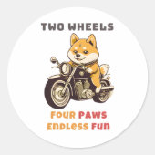 2つのホイールフォーポーズエンドレスおもしろい屋外 ラウンドシール (正面)