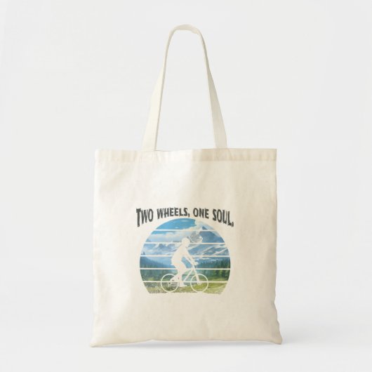 2つのホイール、1つの魂。サイクリングスポーツ トートバッグ (正面)