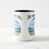 2つのホイール、1つの魂。サイクリングスポーツ マグカップ (中央)