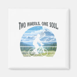 2つのホイール、1つの魂。サイクリングスポーツ マグネット