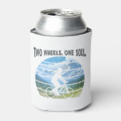 2つのホイール、1つの魂。サイクリングスポーツ 缶クーラー (缶正面)