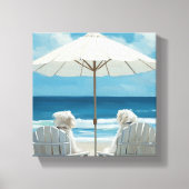 2つのホワイトテリアリラックスズのビーチ – 子供 キャンバスプリント (正面)