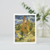 2つのポプラの上の道路、ヴァンゴッホファインアート ポストカード (スタンド正面)