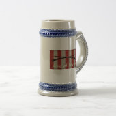 2つのマスケット銃が付いている自由の旗の息子 ビールジョッキ (正面右)