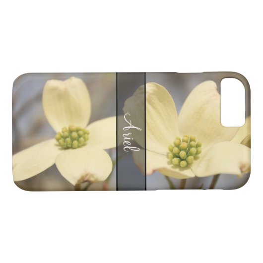 2つのミズキの花の写真と名前入り Case-Mate iPhoneケース (裏面(横))
