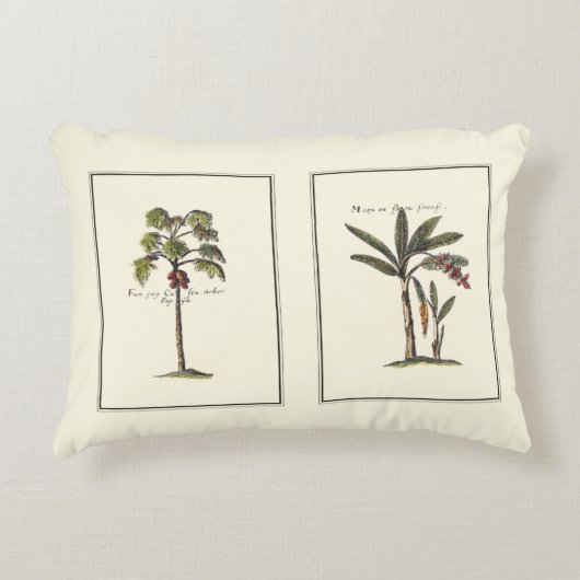 2つのミニチュアによって組み立てられるヤシの木 アクセントクッション (正面)