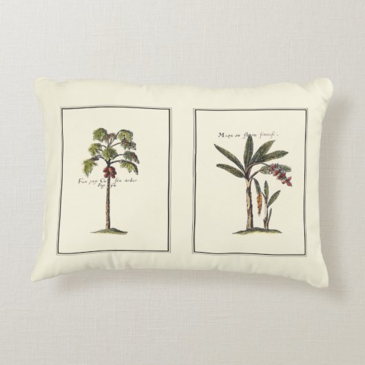 2つのミニチュアによって組み立てられるヤシの木 アクセントクッション (裏面)