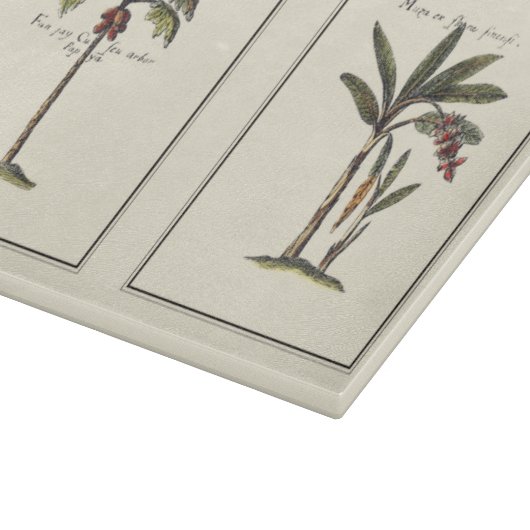 2つのミニチュアによって組み立てられるヤシの木 カッティングボード (角)