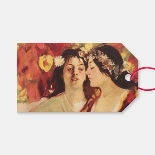 2つのミューズ春（Stefan Luchian著） ギフトタグ (正面(横))