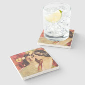 2つのミューズ春（Stefan Luchian著） ストーンコースター (横)