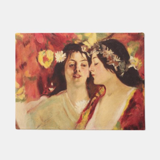 2つのミューズ春（Stefan Luchian著） ドアマット (正面)