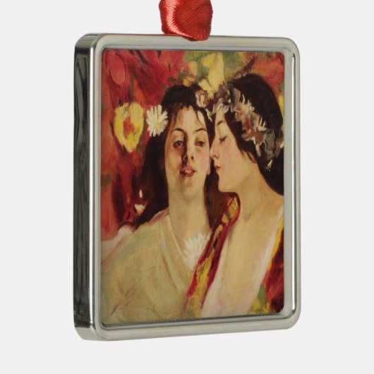 2つのミューズ春(Stefan Luchian著) メタルオーナメント (右)