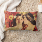 2つのミューズ春(Stefan Luchian著) ランバークッション (ブランケット)