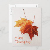 2つのメープル離れハッピー感謝祭はがき シーズンポストカード (正面/裏面)
