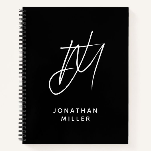 2つのモダンイニシャルスクリプトモノグラパーソナライズされたム ノートブック (正面)