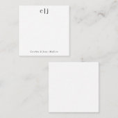 2つのモダンイニシャルモノグラムカップル文房具 ノートカード (正面/裏面)