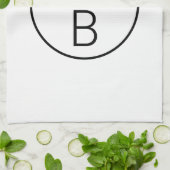 2つのモダンイニシャルモノグラム キッチンタオル (折り畳み)