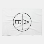 2つのモダンイニシャルモノグラム キッチンタオル (横)