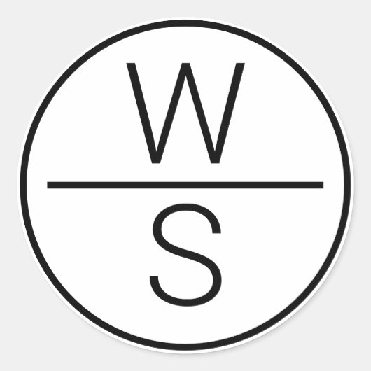 2つのモダンイニシャルモノグラム ラウンドシール (正面)