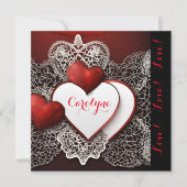 2つのモダンハートにレースと愛 シーズンカード (正面)