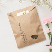 2つのモダンハートパーソナライズされた名の日付結婚 フェイバーバッグ (封をした状態)