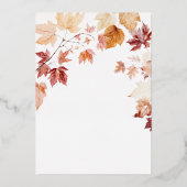 2つのモダンハート秋インラブブライダルシャワー 箔招待状 (裏面)