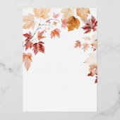 2つのモダンハート秋インラブ結婚ズ 箔招待状 (裏面)