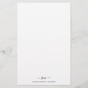 2つのモダンモノグラムイニシャルスガーリークリプトのスワッシュ 便箋