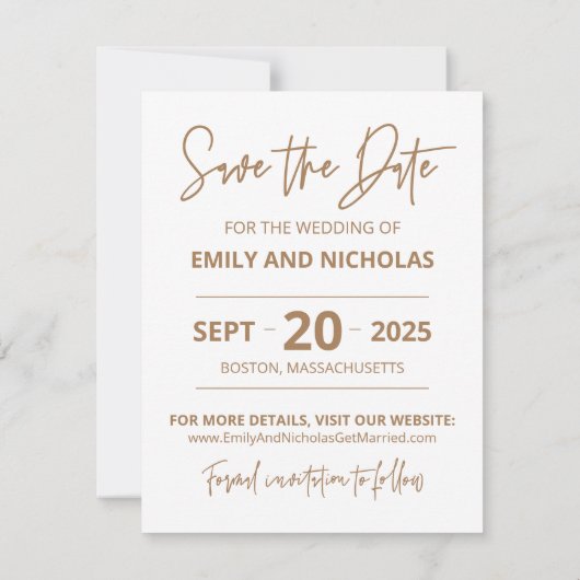 2つのモダン写真で日付カードを保存 セーブザデート (裏面)