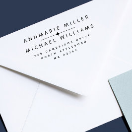 2つのモダン姓差出人住所 セルフインキングスタンプ