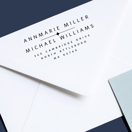 2つのモダン姓差出人住所 セルフインキングスタンプ