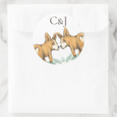 2つのモノグラムのグルームコーギドッグズ結婚ズ ラウンドシール (バッグ)