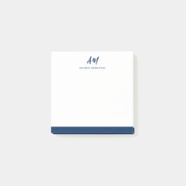 2つのモノグラムのネイビーカジュアルブルースクリプト名 ポストイット