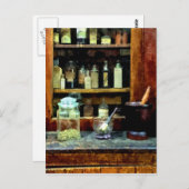 2つのモルタルと杵とガラス瓶 ポストカード (正面/裏面)