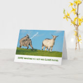 2つのヤギたち カード (黄色い花)