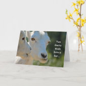2つのヤギ歩いてバー誕生日カード カード (黄色い花)