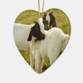 2つのヤギ セラミックオーナメント (左)