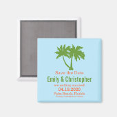 2つのヤシの木は日付の磁石を保存 マグネット (正面/裏面)