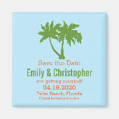 2つのヤシの木は日付の磁石を保存 マグネット (正面)