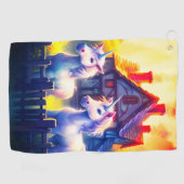 2つのユニコーン ゴルフタオル (横)