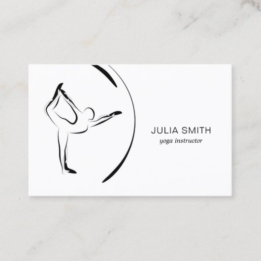 2つのヨガの姿勢のヨガのインストラクターカード 名刺 (正面)