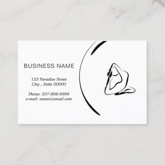 2つのヨガの姿勢のヨガのインストラクターカード 名刺 (裏面)