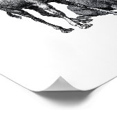 2つのラクダ1つの立って1つの横たわるスケッチ ポスター (角)