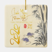 2つのラッツバンブーベトナム新年2020 SqCO セラミックオーナメント (裏面)