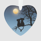 2つのラバーズキャットアニバーサリー紙ハート オーナメント (裏面)