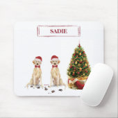2つのラブラドールレトリバーおもしろいスクリスマスドッグ マウスパッド (マウス)