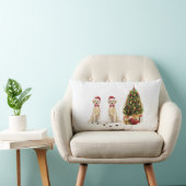 2つのラブラドールレトリバーおもしろいスクリスマスドッグ ランバークッション (椅子)