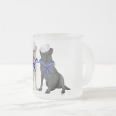 2つのラブラドール検索 フロストグラスマグカップ (正面右)